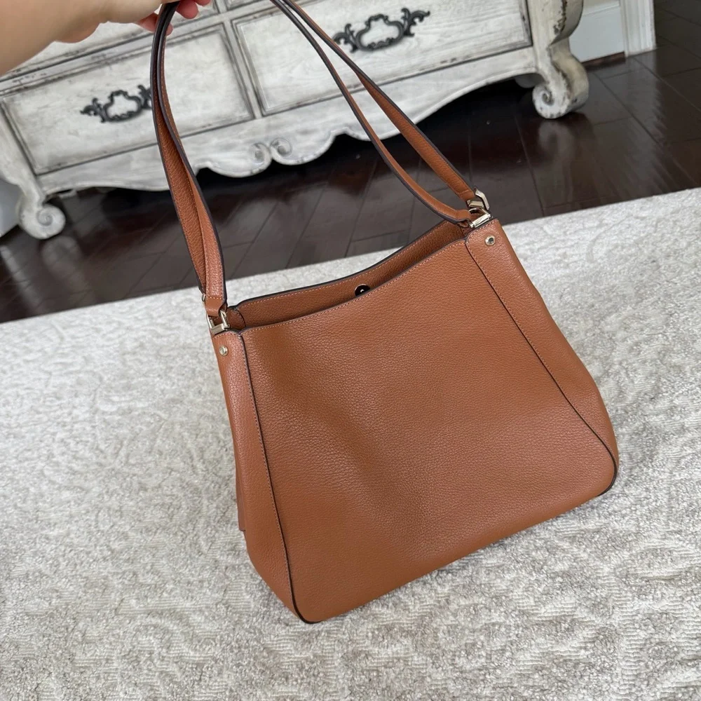 Kate Spade Leila Triple Compartment Shoulder Bag / Warm Brown / BRAND NEW / NWT - Picture 2 of 8